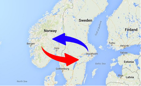 Transport from Sweden to Norway and Norway to Sweden. Shipping from Norway to Sweden