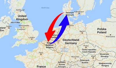 Transport Belgium to Denmark. Shipping from Denmark to Belgium.