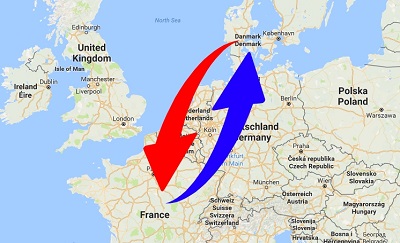 Transport France to Denmark. Shipping from Denmark to France. 