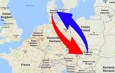 Transport Slovakia to Denmark. Shipping from Denmark to Slovakia.