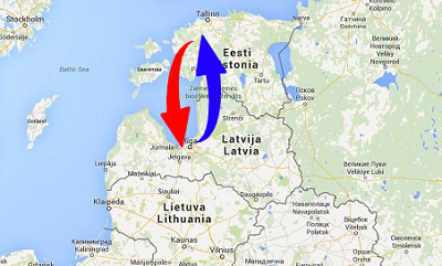 Transport från Estland till Lettland och från Lettland till Estland