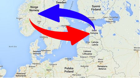 Transport från Estland till Norge och från Norge till Estland