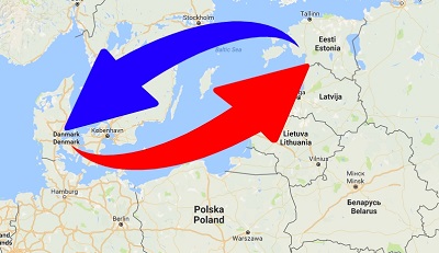 Transport From Denmark to Estonia. Shipping from Denmark to Estonia.