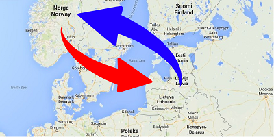 Transport från Norge till Lettland och från Lettland till Norge