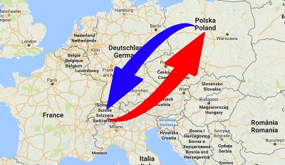 Transport Poland to Switzerland. Shipping from Switzerland to Poland.